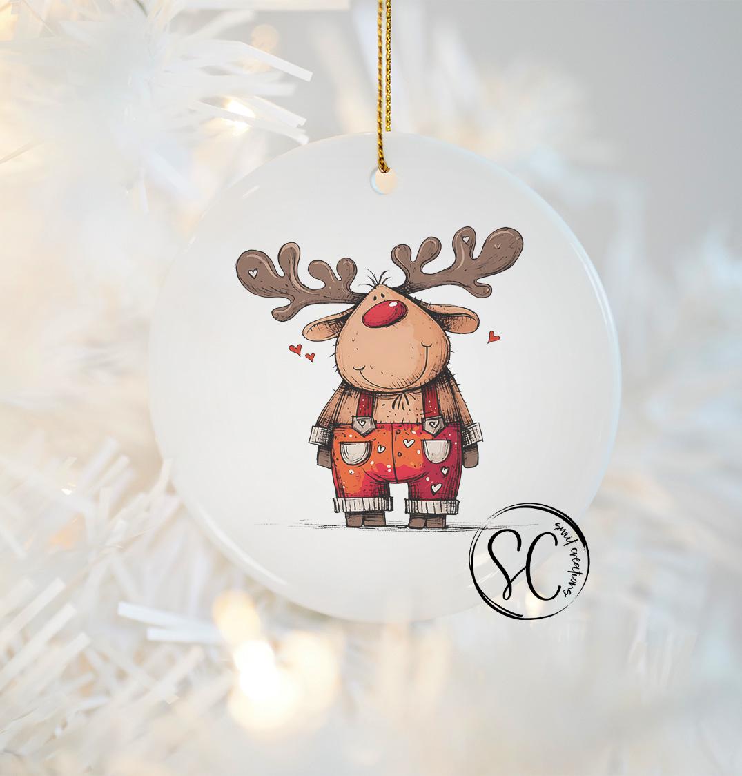 Reindeer Christmas UV DTF Transfer for Ornament Christmas UV Dtf Print Christmas Reindeer UvDtf Print Reindeer Ornament Christmas O-1260