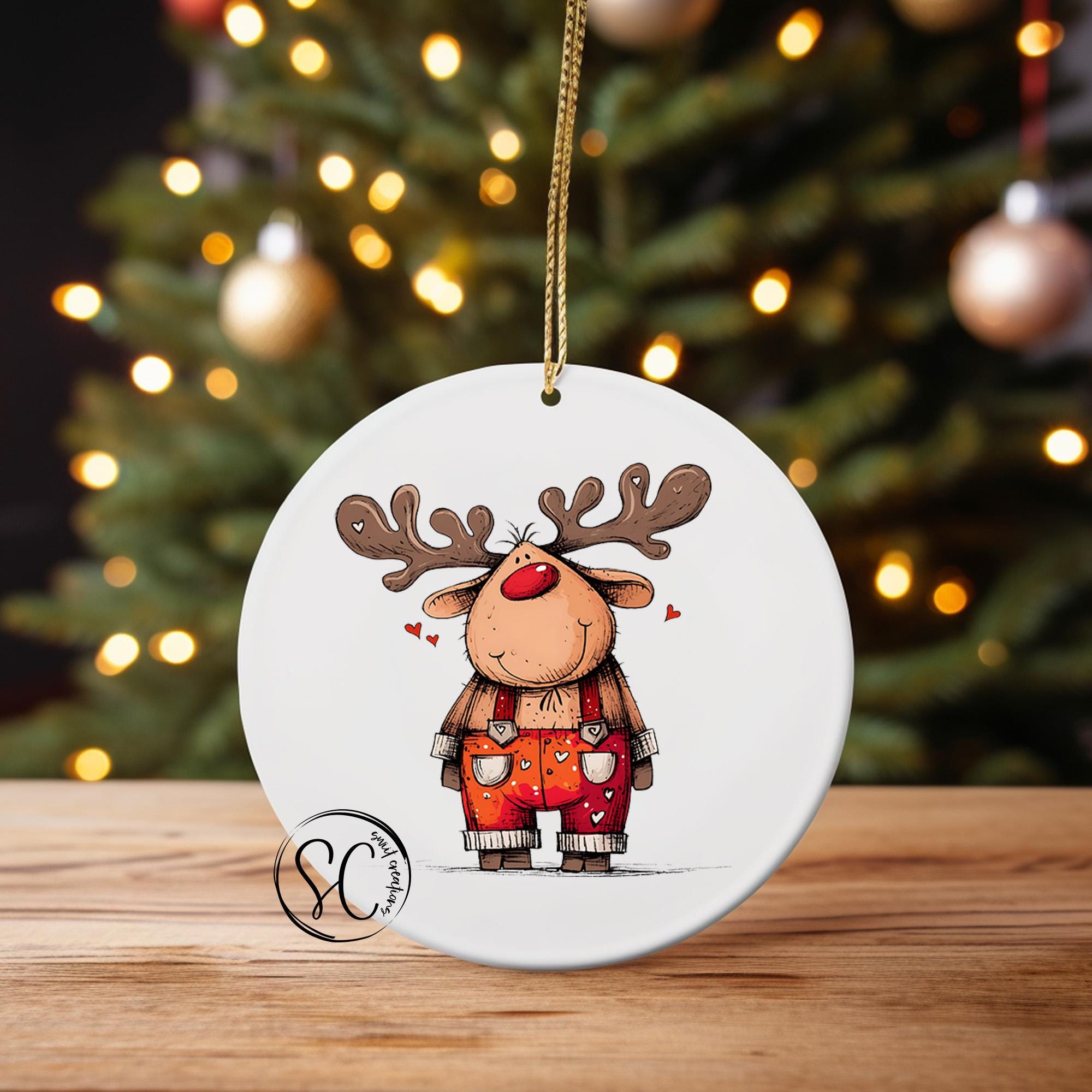 Reindeer Christmas UV DTF Transfer for Ornament Christmas UV Dtf Print Christmas Reindeer UvDtf Print Reindeer Ornament Christmas O-1260