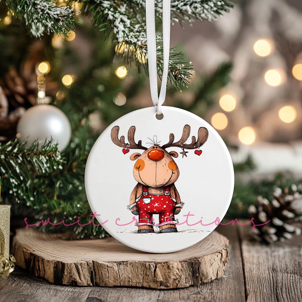 Reindeer Christmas UV DTF Transfer for Ornament O-1261UV