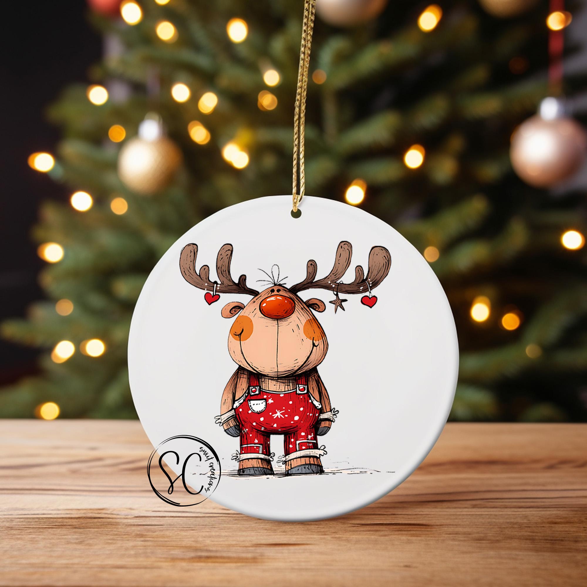 Reindeer Christmas UV DTF Transfer for Ornament O-1261UV