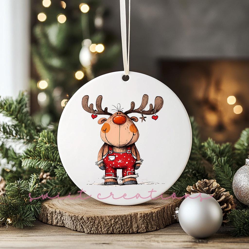 Reindeer Christmas UV DTF Transfer for Ornament O-1261UV
