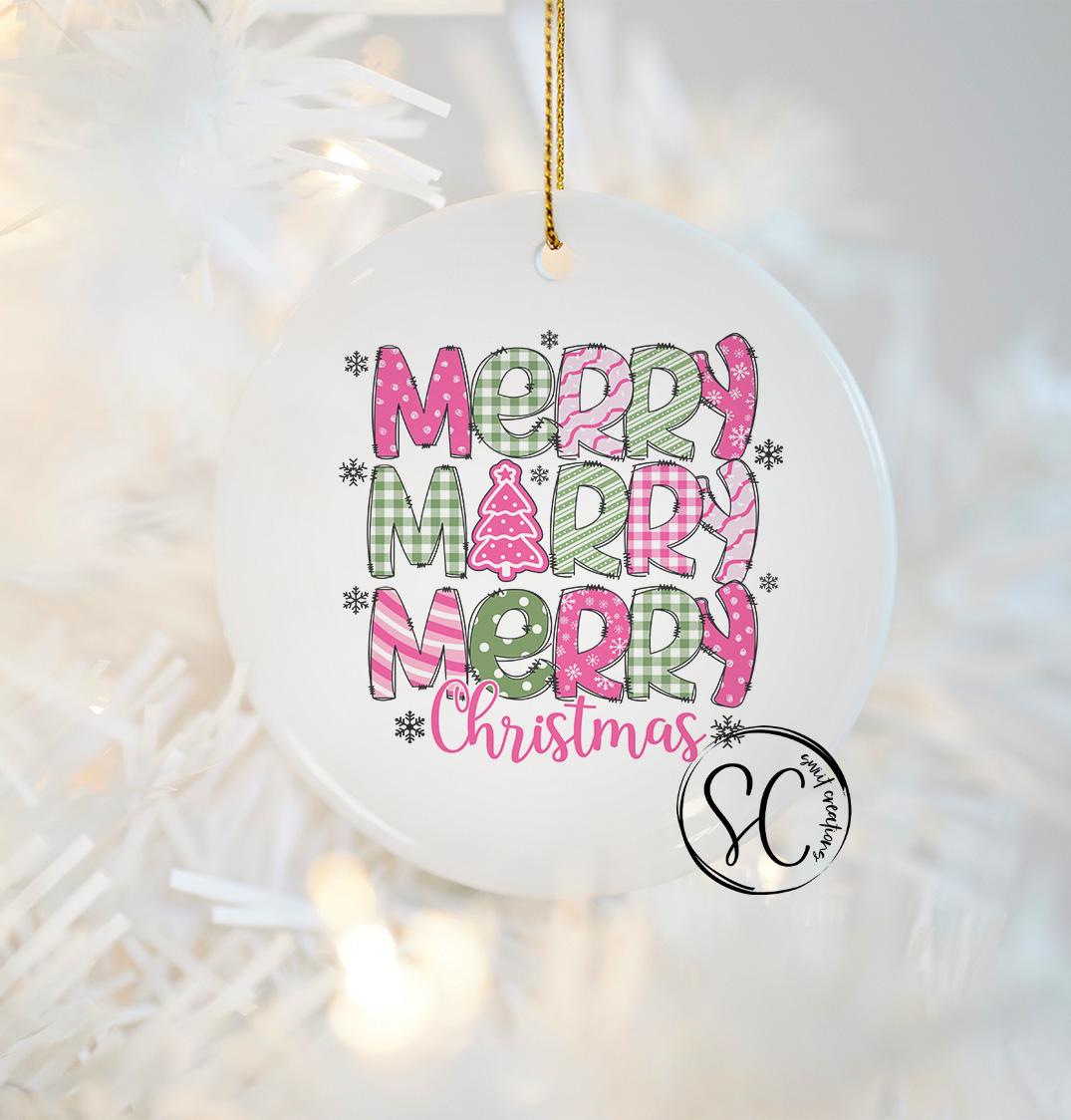 Merry Christmas UV DTF Transfer for Ornament O-1214UV