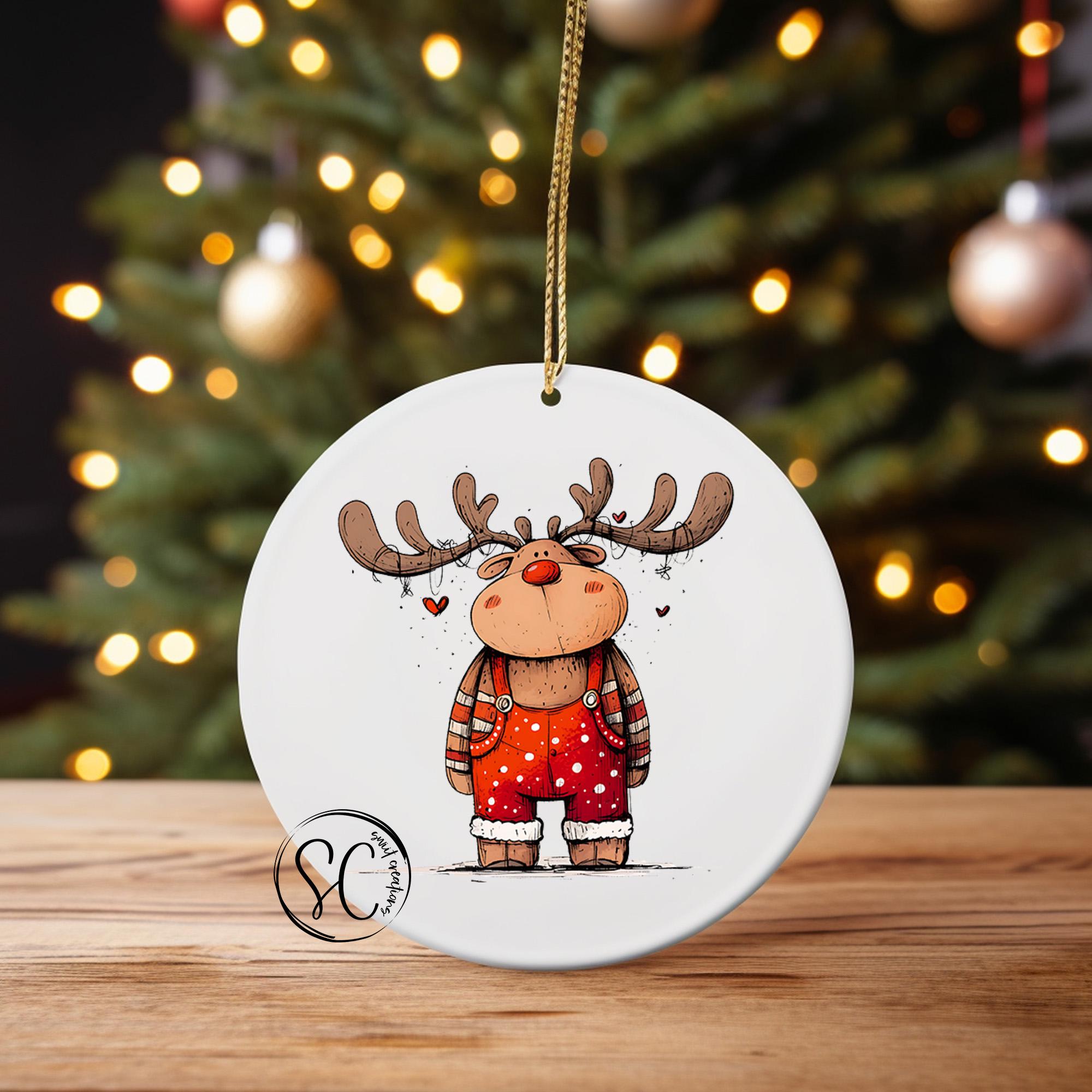 Reindeer Christmas UV DTF Transfer for Ornament O-1263UV