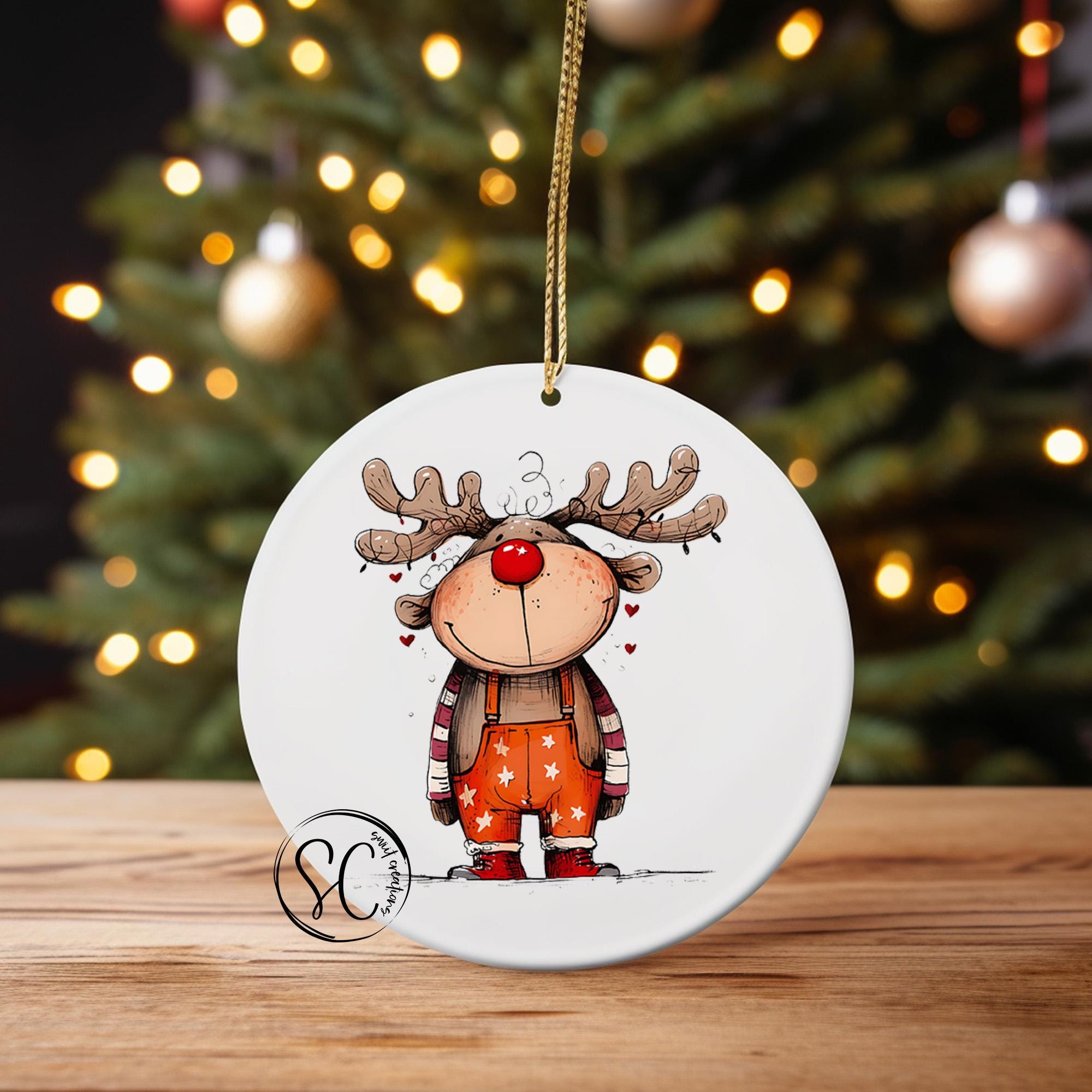 Reindeer Christmas UV DTF Transfer for Ornament O-1259UV