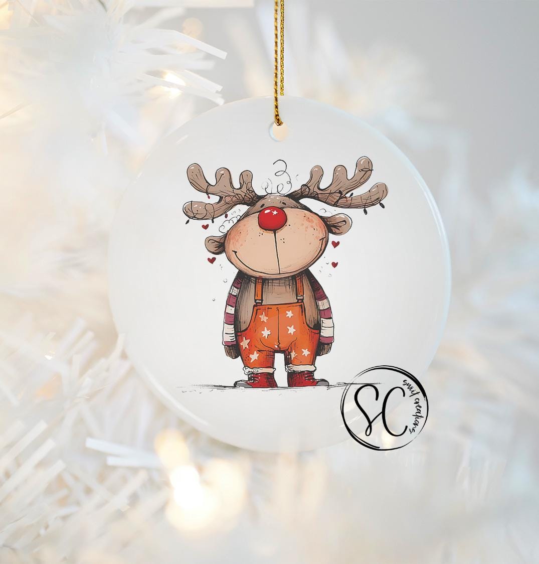 Reindeer Christmas UV DTF Transfer for Ornament O-1259UV