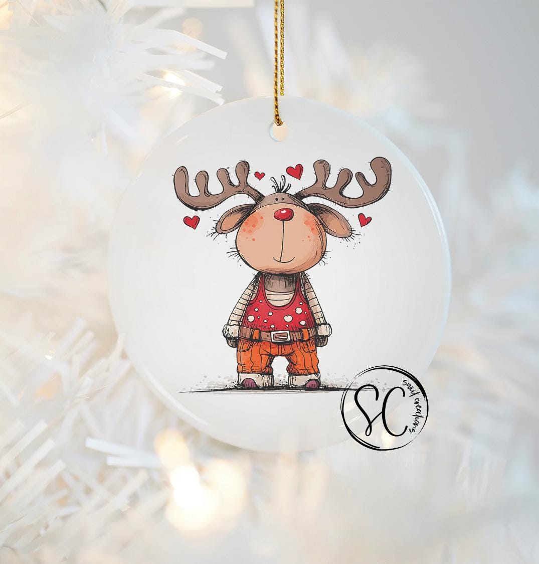Reindeer Christmas UV DTF Transfer for Ornament O-1258UV