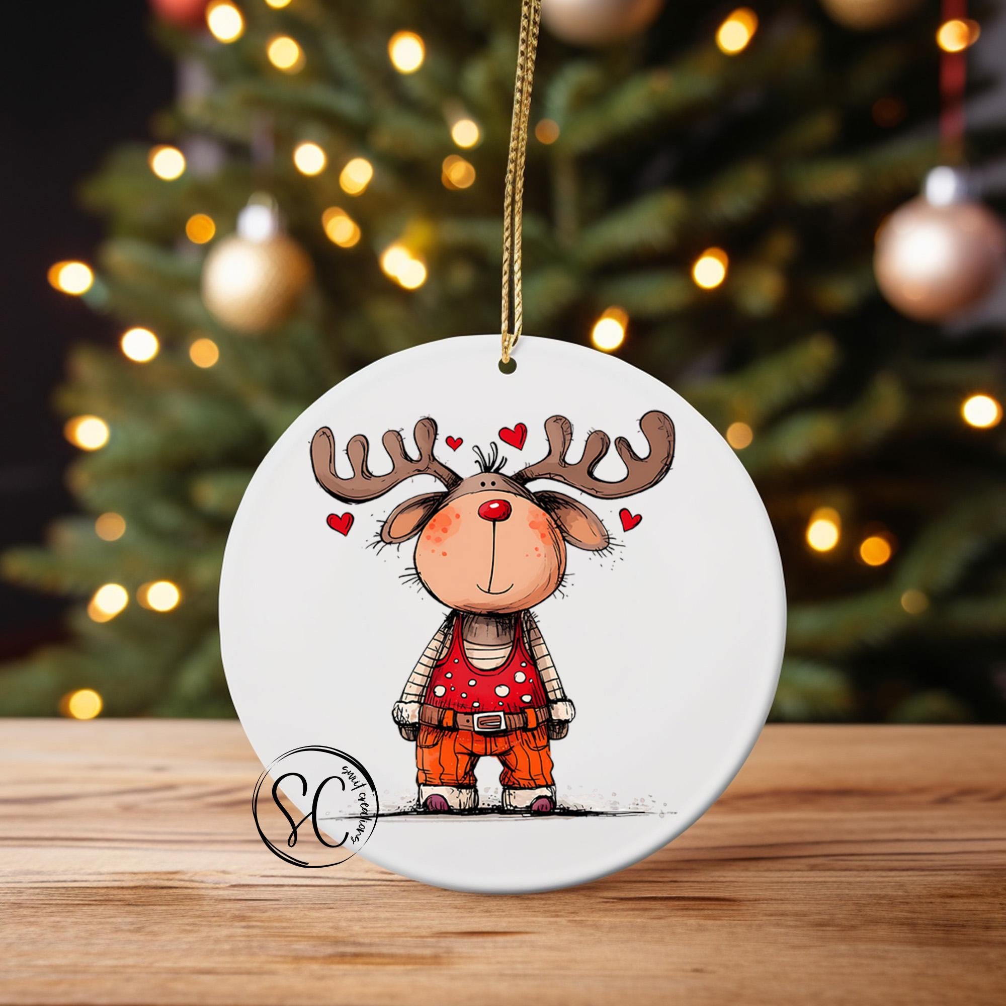 Reindeer Christmas UV DTF Transfer for Ornament O-1258UV