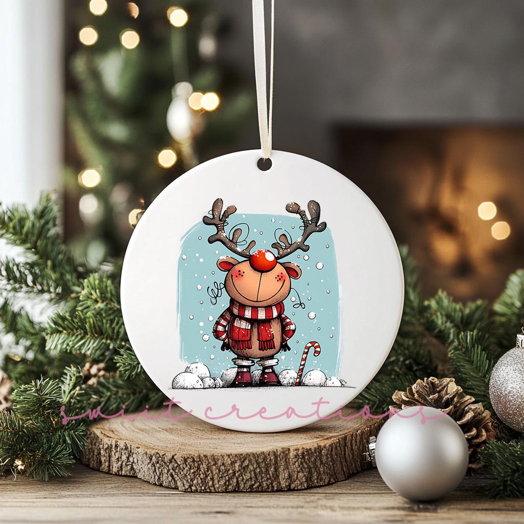 Reindeer Christmas UV DTF Transfer for Ornament O-1257UV
