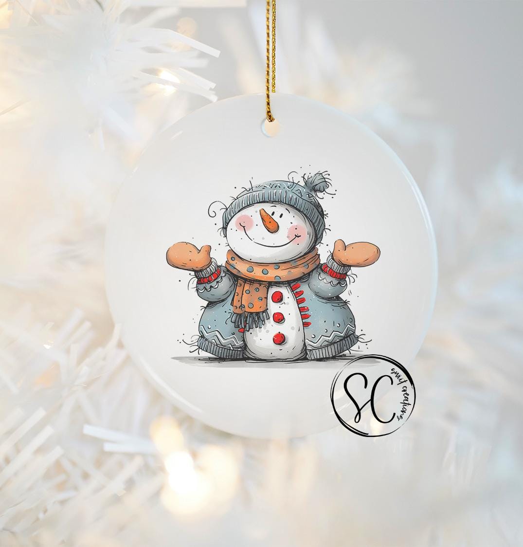 Snowman Christmas UV DTF Transfer for Ornament O-1282UV