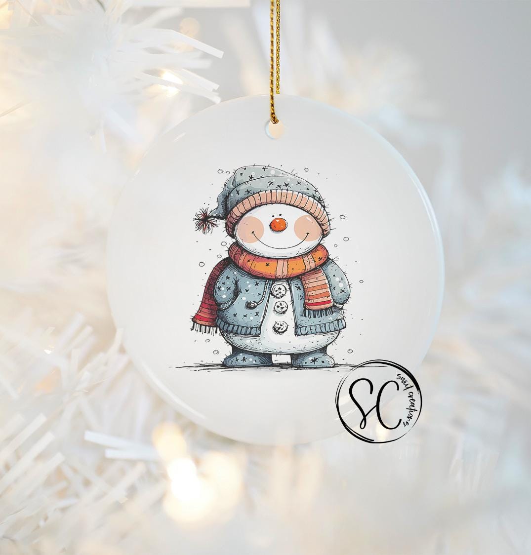 Snowman Christmas UV DTF Transfer for Ornament O-1284UV