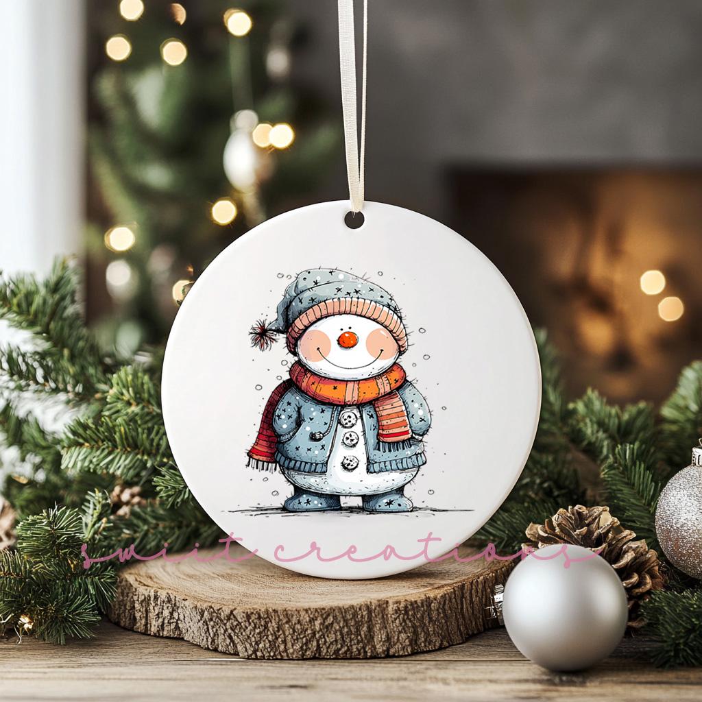 Snowman Christmas UV DTF Transfer for Ornament O-1284UV
