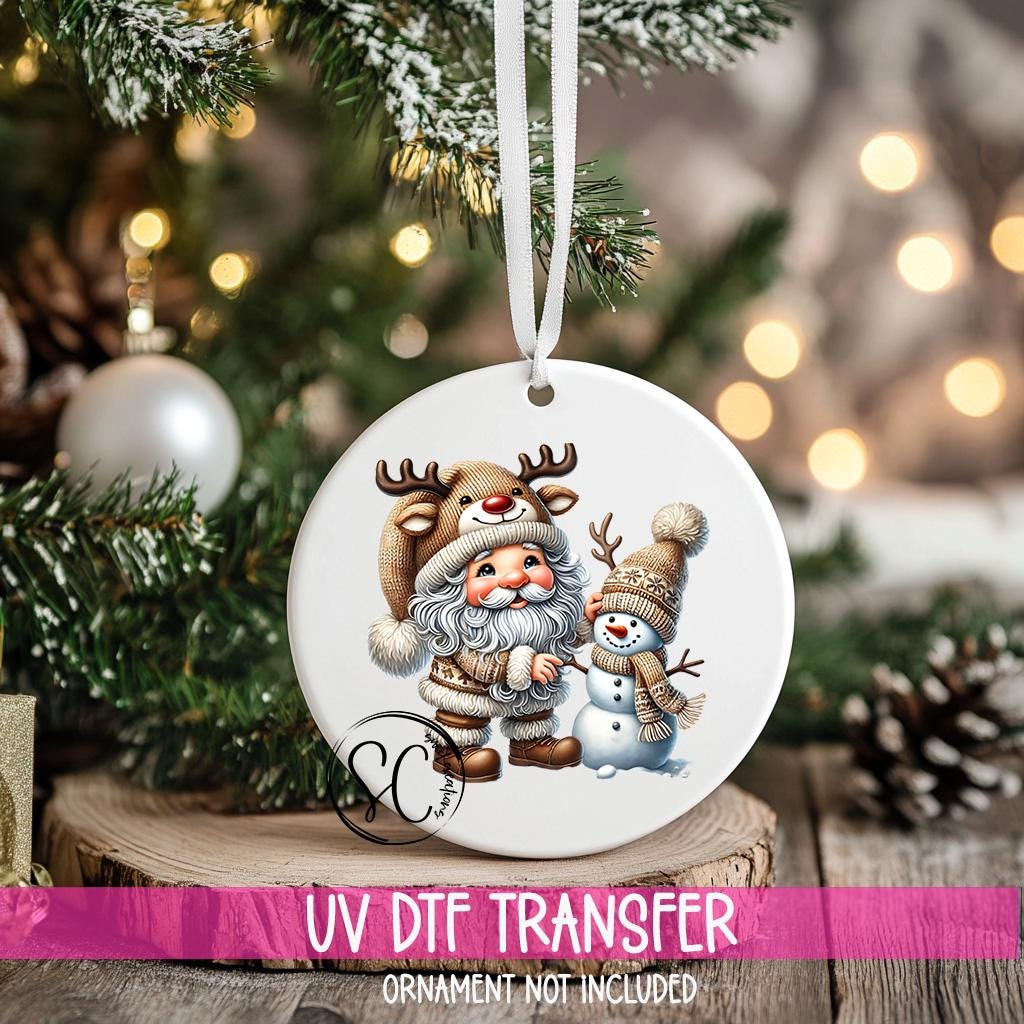 Santa Christmas UV DTF Ornament Transfer O-1101UV