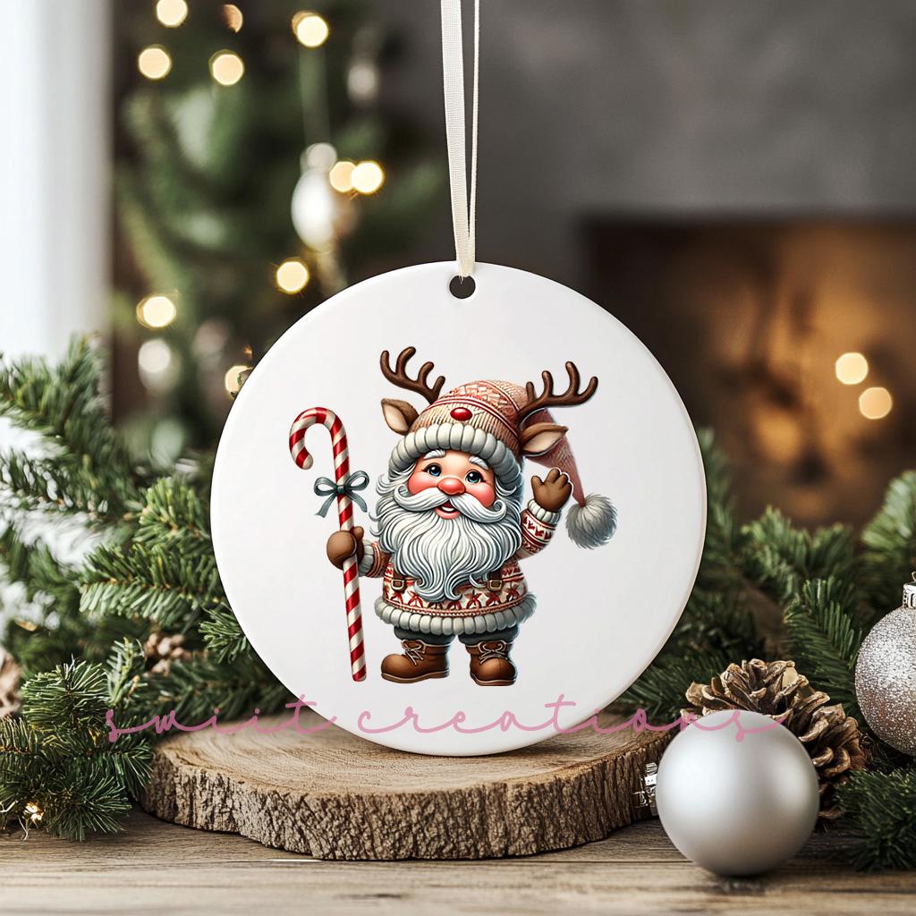 Santa Christmas UV DTF Ornament Transfer O-1103UV