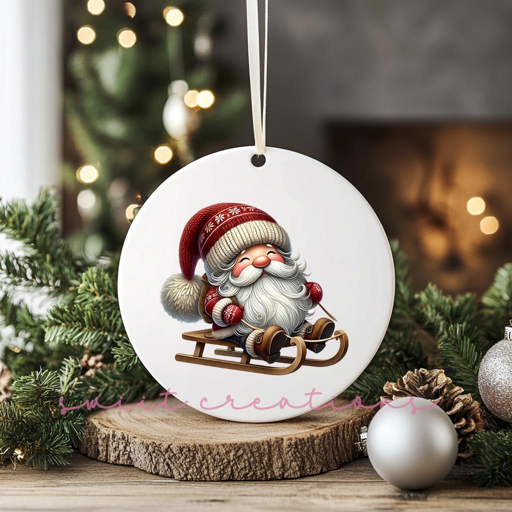 Santa Christmas UV DTF Ornament Transfer O-1104UV