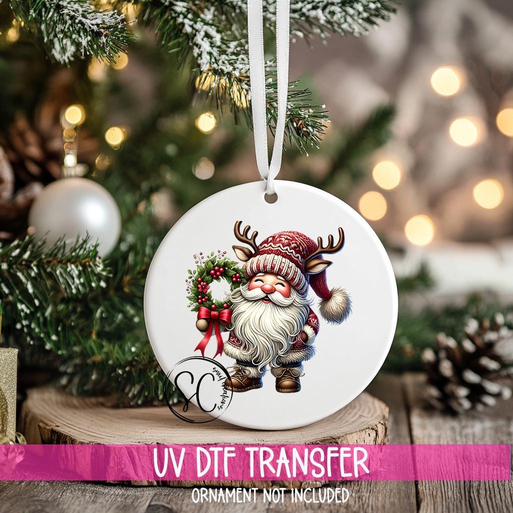 Santa Christmas UV DTF Ornament Transfer O-1105UV