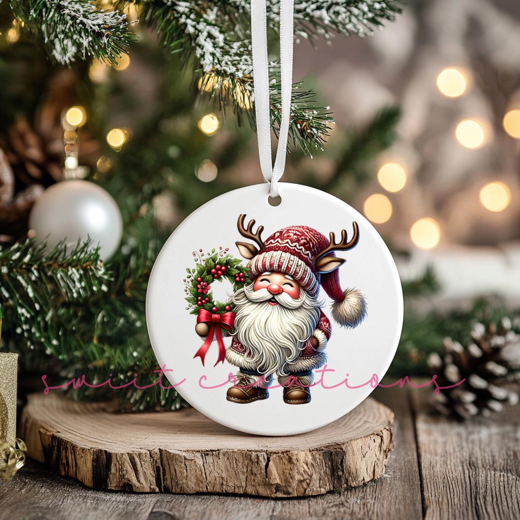 Santa Christmas UV DTF Ornament Transfer O-1105UV
