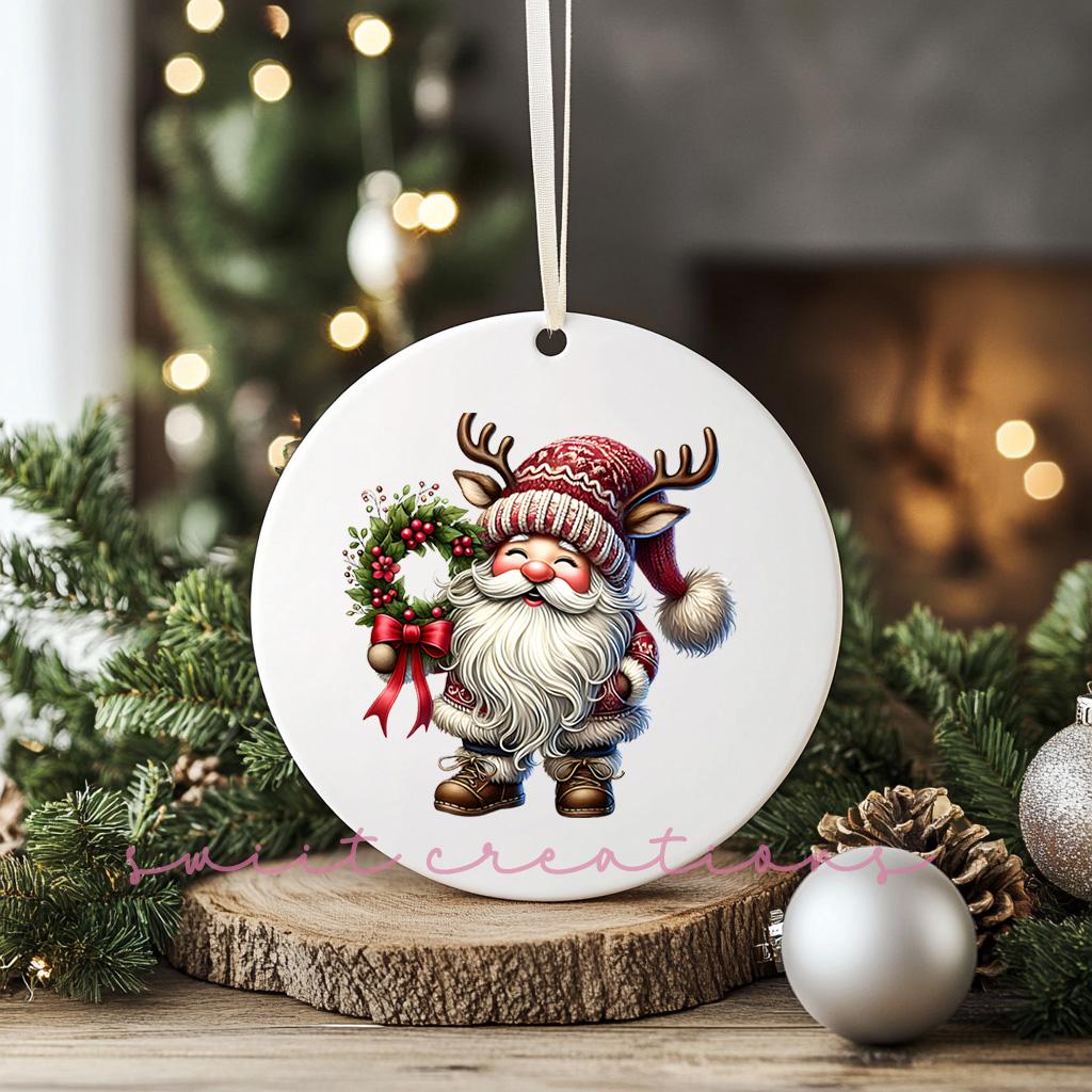 Santa Christmas UV DTF Ornament Transfer O-1105UV
