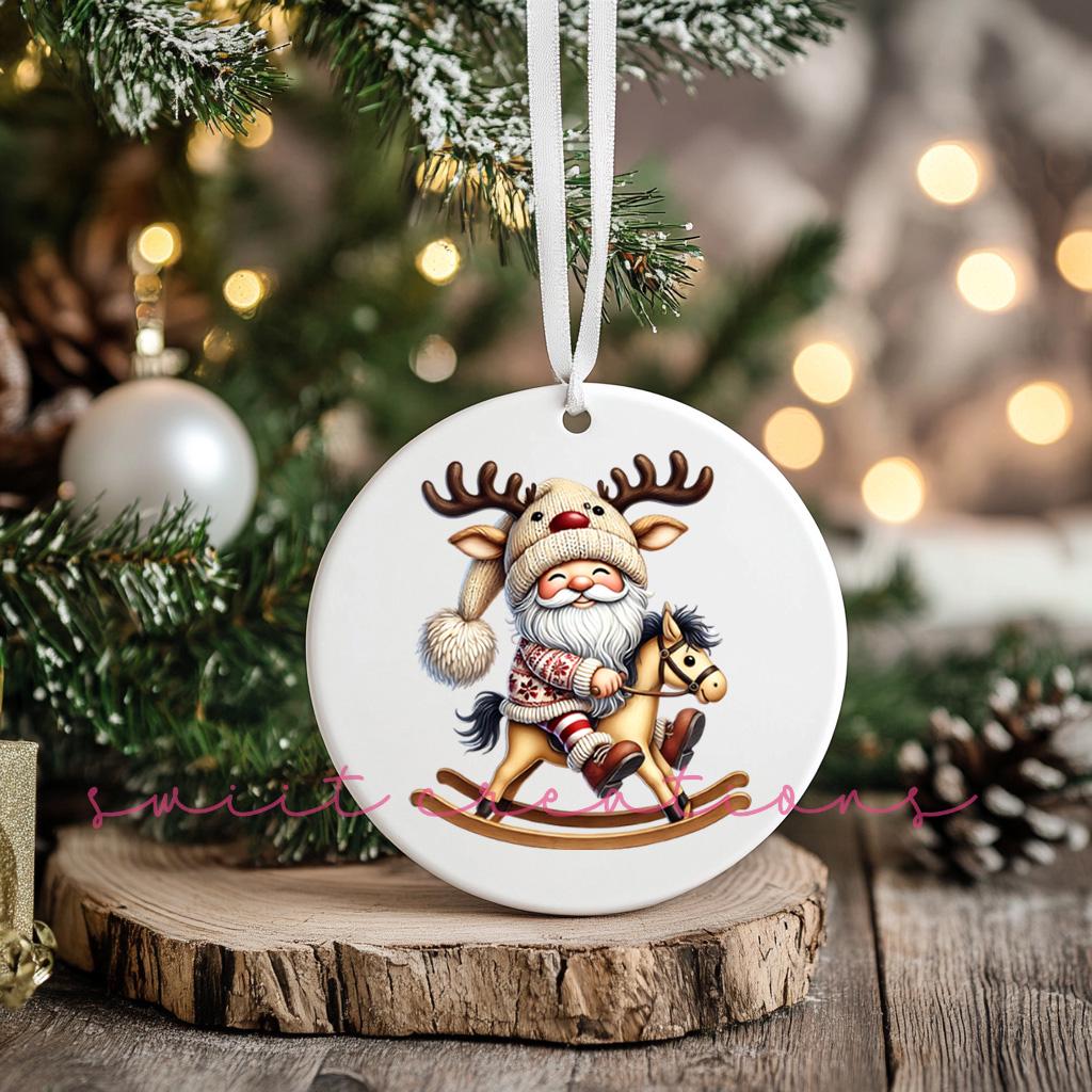 Santa Christmas UV DTF Ornament Transfer O-1106UV