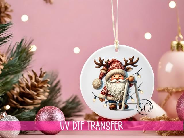 Santa Christmas UV DTF Ornament Transfer O-1107UV