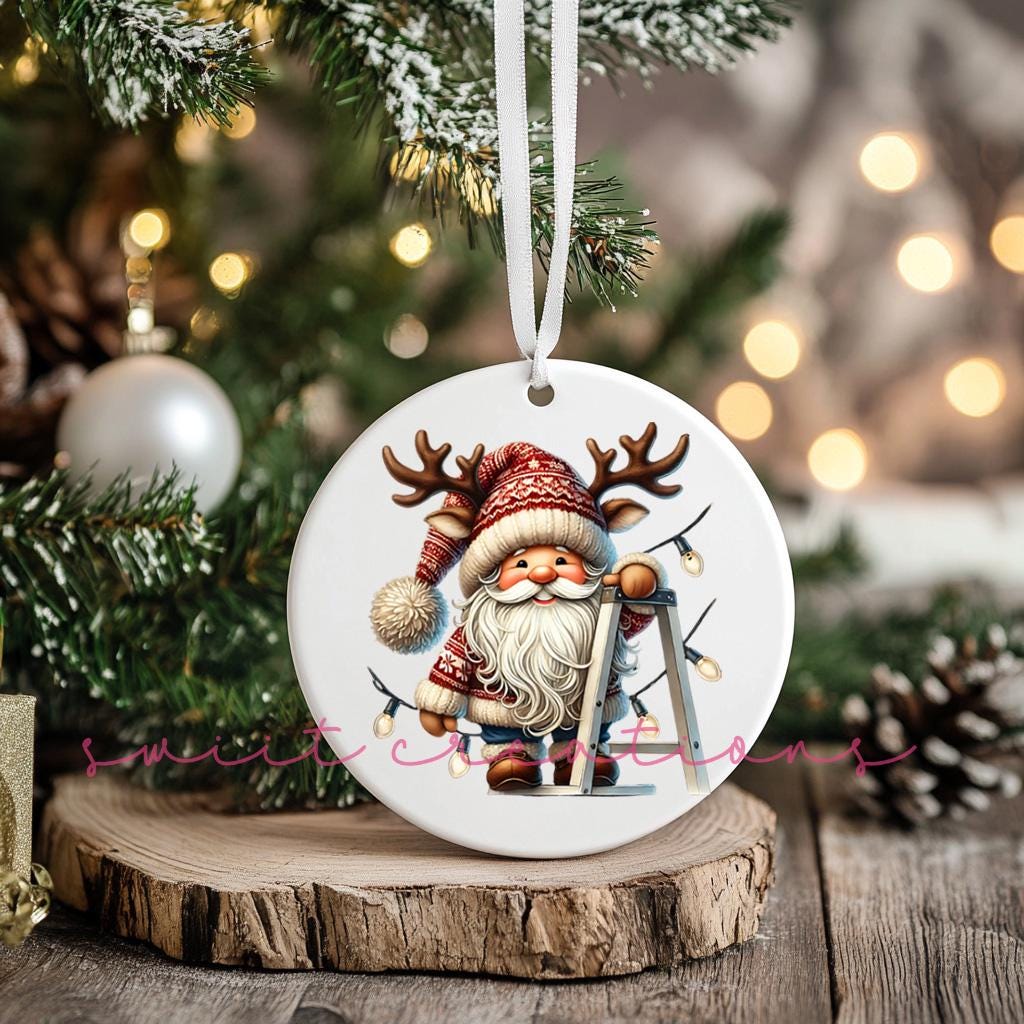Santa Christmas UV DTF Ornament Transfer O-1107UV