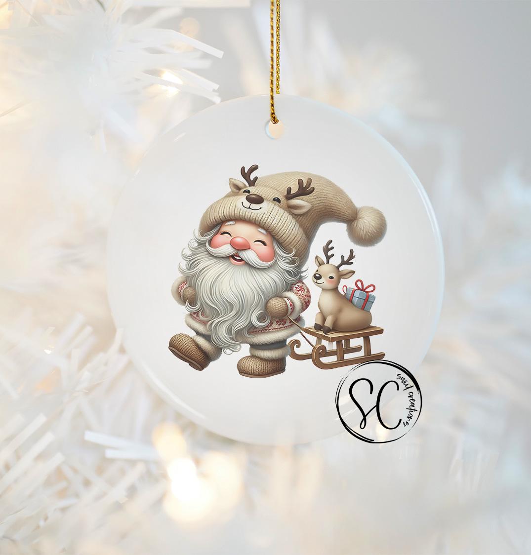 Santa Christmas UV DTF Ornament Transfer O-1108UV