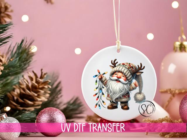 Santa Christmas UV DTF Ornament Transfer O-1111UV