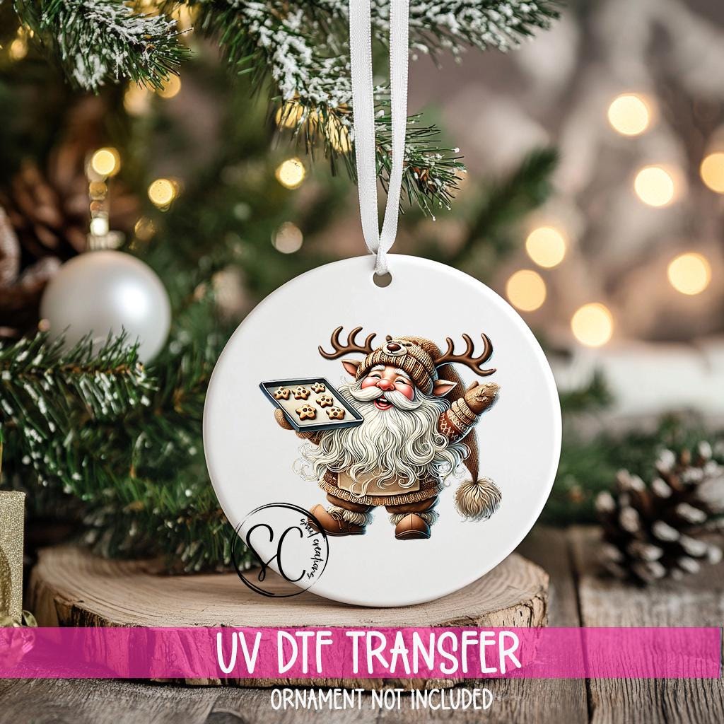 Santa Christmas UV DTF Ornament Transfer O-1112UV