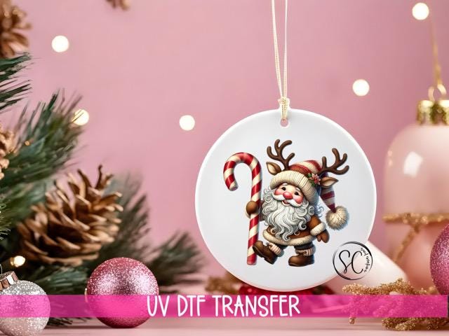 Santa Christmas UV DTF Ornament Transfer O-1117UV