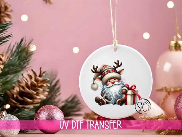 Santa Christmas UV DTF Ornament Transfer O-1118UV