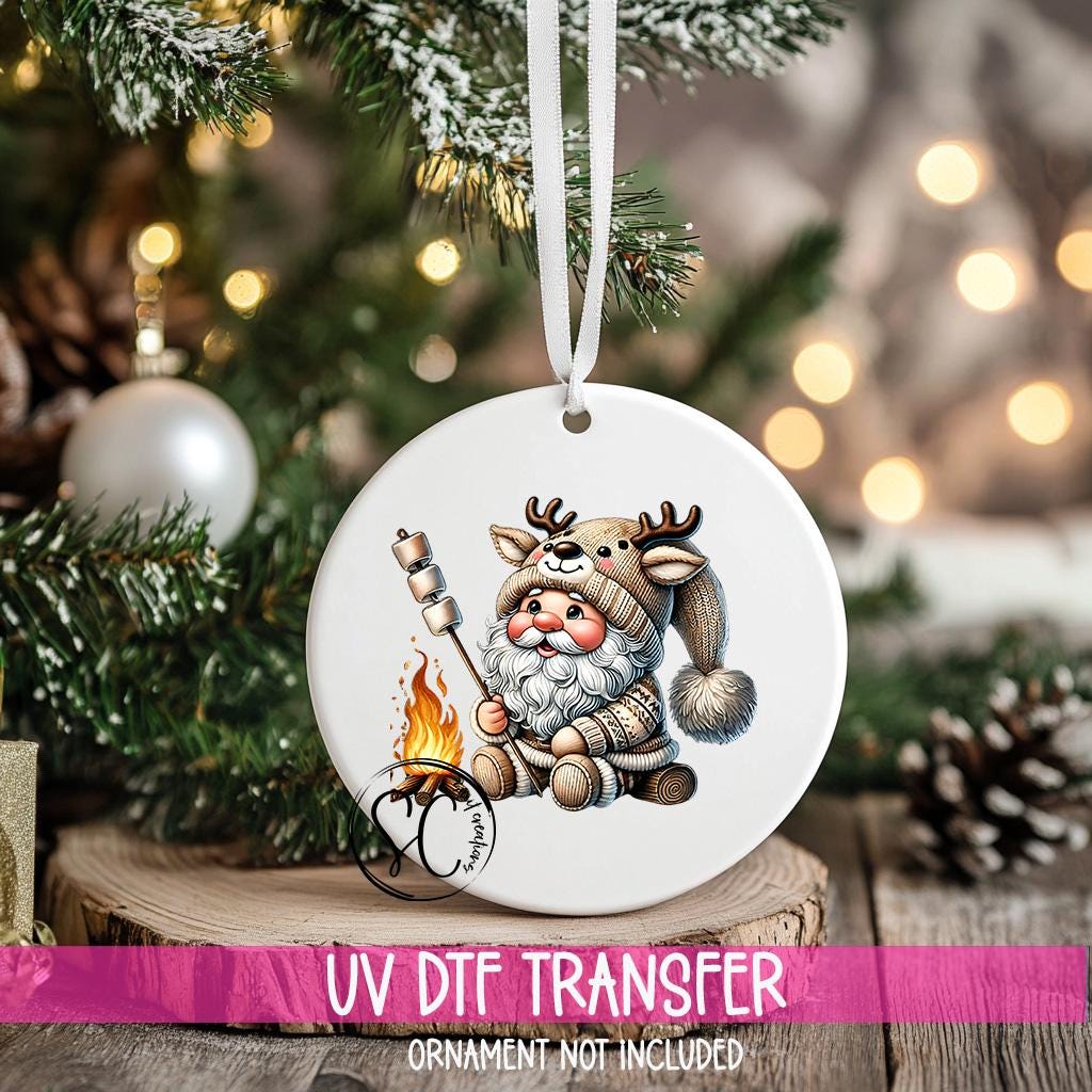 Santa Christmas UV DTF Ornament Transfer O-1119UV