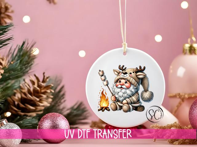 Santa Christmas UV DTF Ornament Transfer O-1119UV