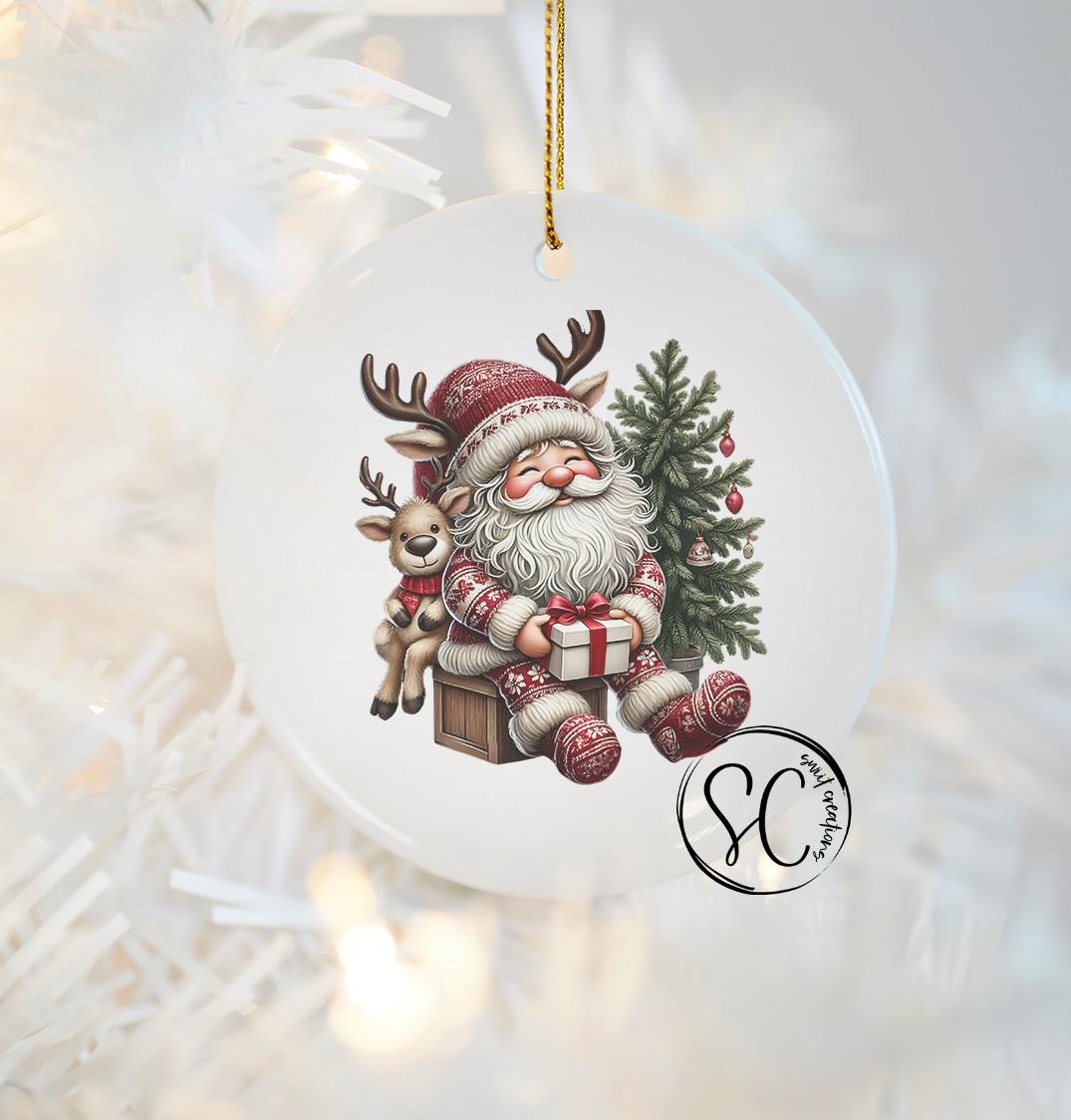 Santa Christmas UV DTF Ornament Transfer O-1121UV