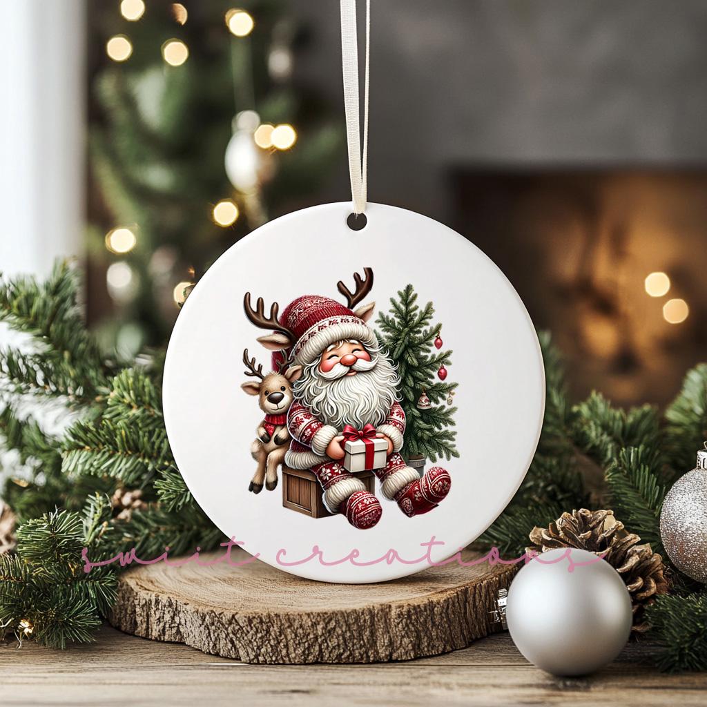 Santa Christmas UV DTF Ornament Transfer O-1121UV