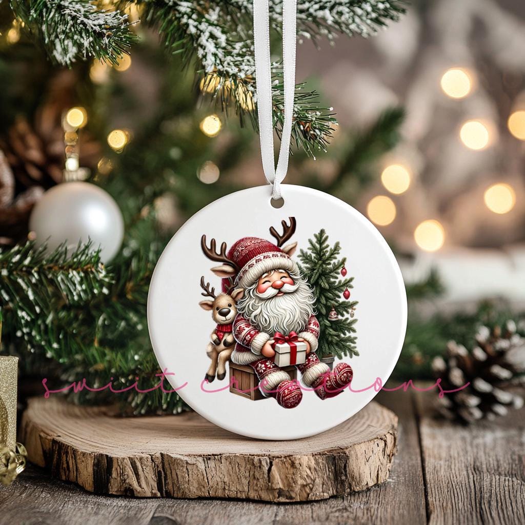 Santa Christmas UV DTF Ornament Transfer O-1121UV