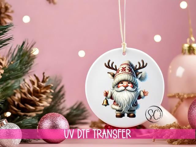 Santa Christmas UV DTF Ornament Transfer O-1122UV