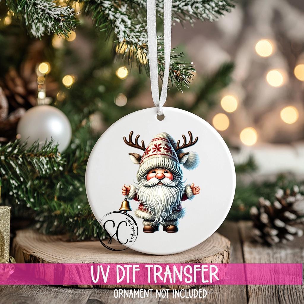 Santa Christmas UV DTF Ornament Transfer O-1122UV