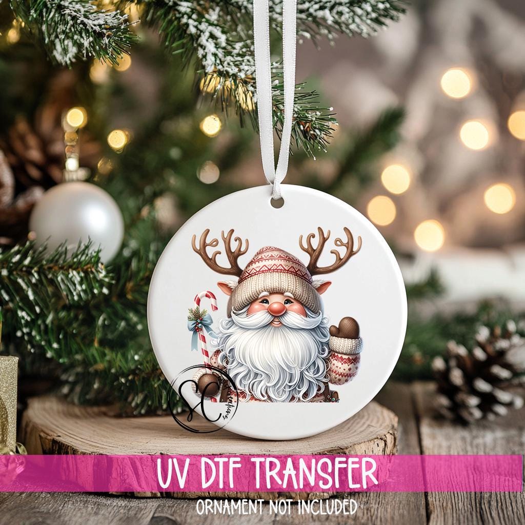 Santa Christmas UV DTF Ornament Transfer O-1123UV
