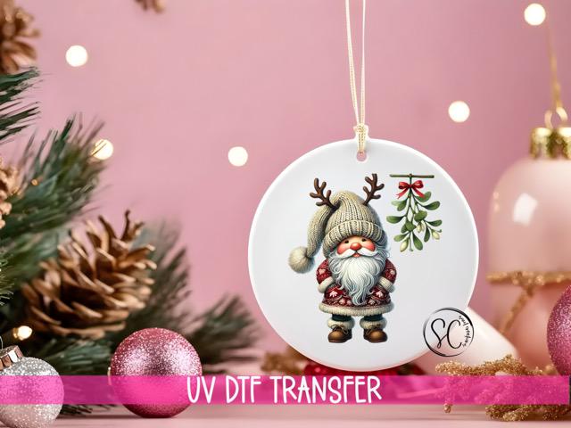 Santa Christmas UV DTF Ornament Transfer O-1125UV