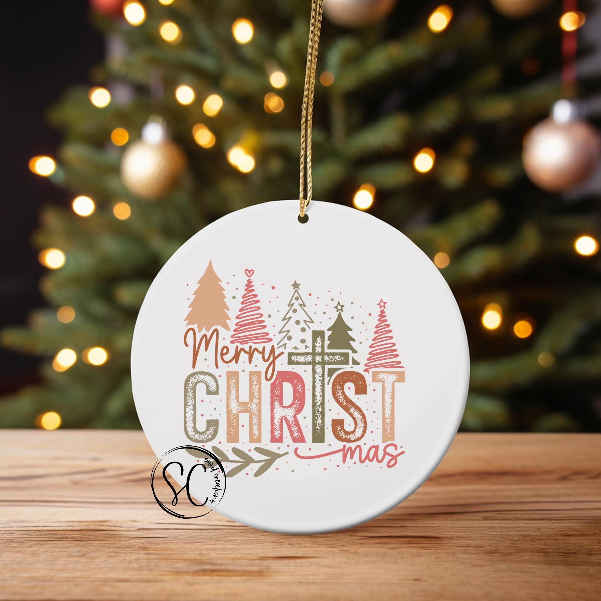Merry and Bright Christmas UV DTF Ornament Transfer O-1173UV