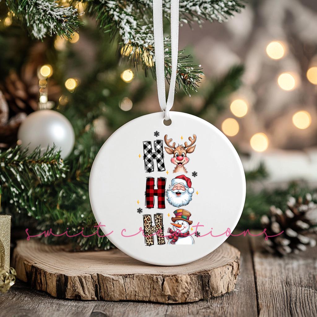 Merry Christmas UV Dtf Transfer for Ornament | Ho Ho Ho O-1204UV