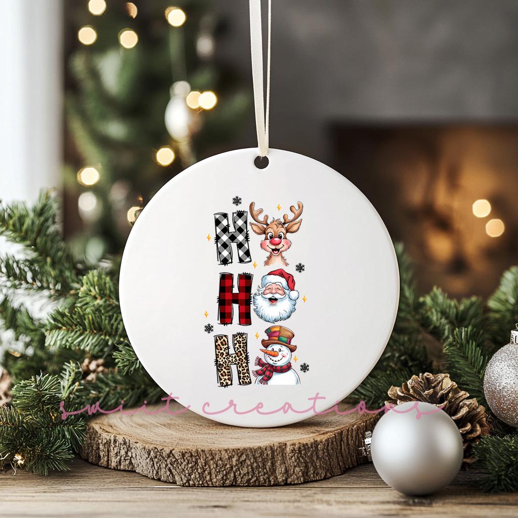 Merry Christmas UV Dtf Transfer for Ornament | Ho Ho Ho O-1204UV