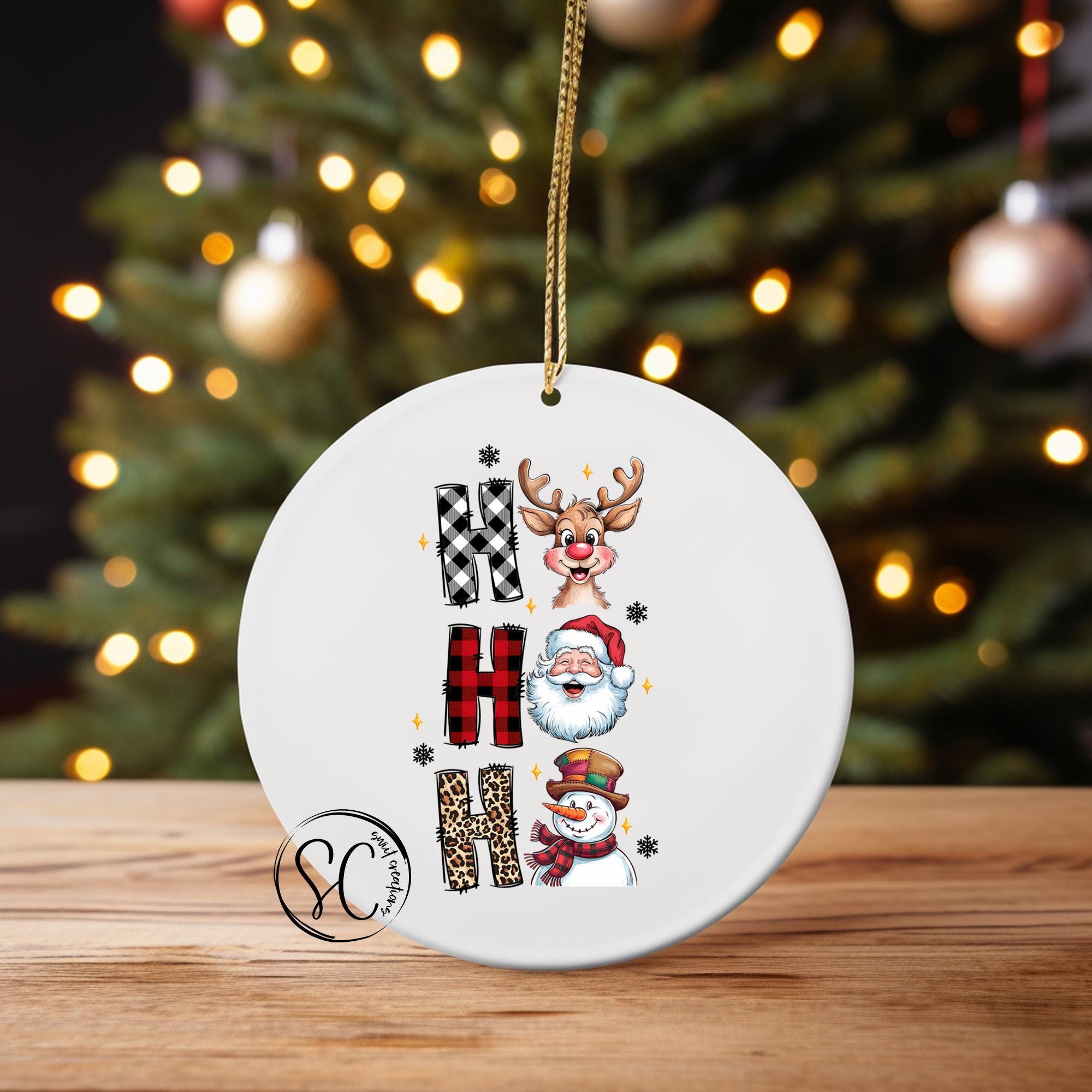Merry Christmas UV Dtf Transfer for Ornament | Ho Ho Ho O-1204UV