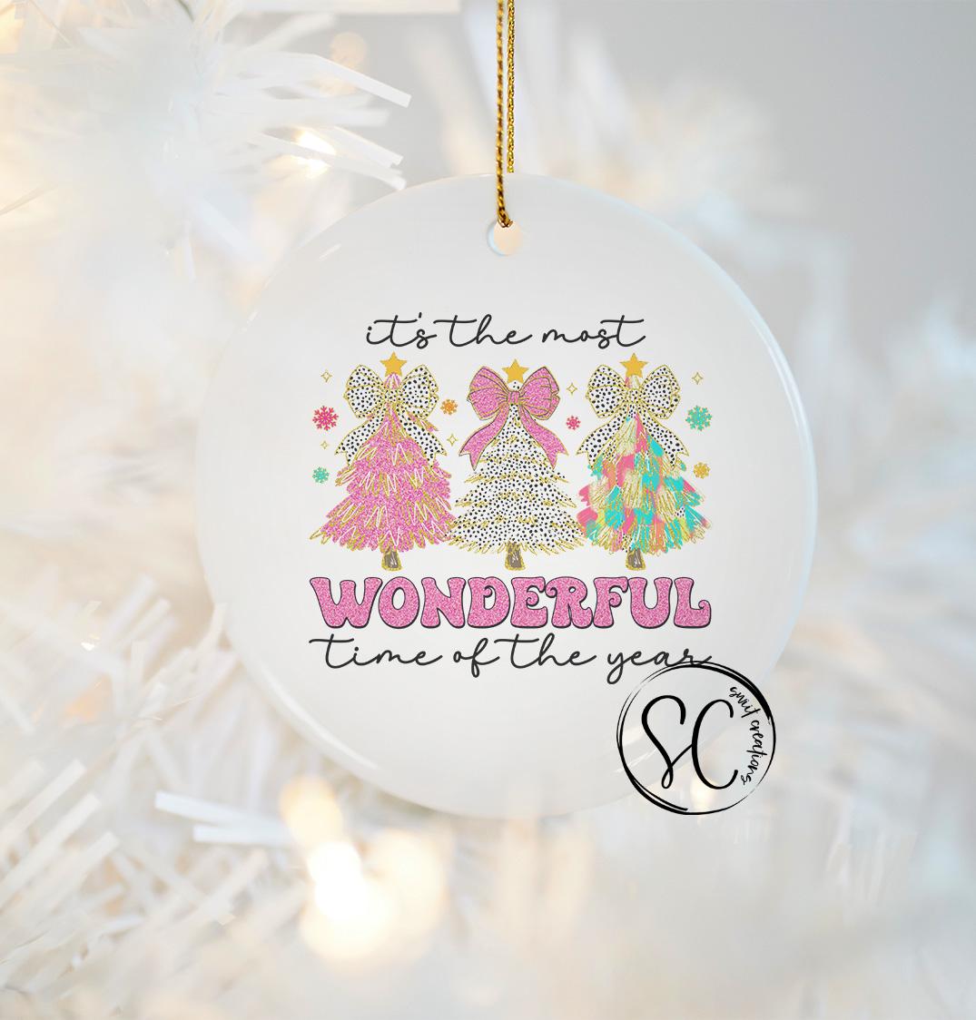 It's The Most Wonderful Time of the Year Christmas UV DTF Ornament Transfer O-1206UV