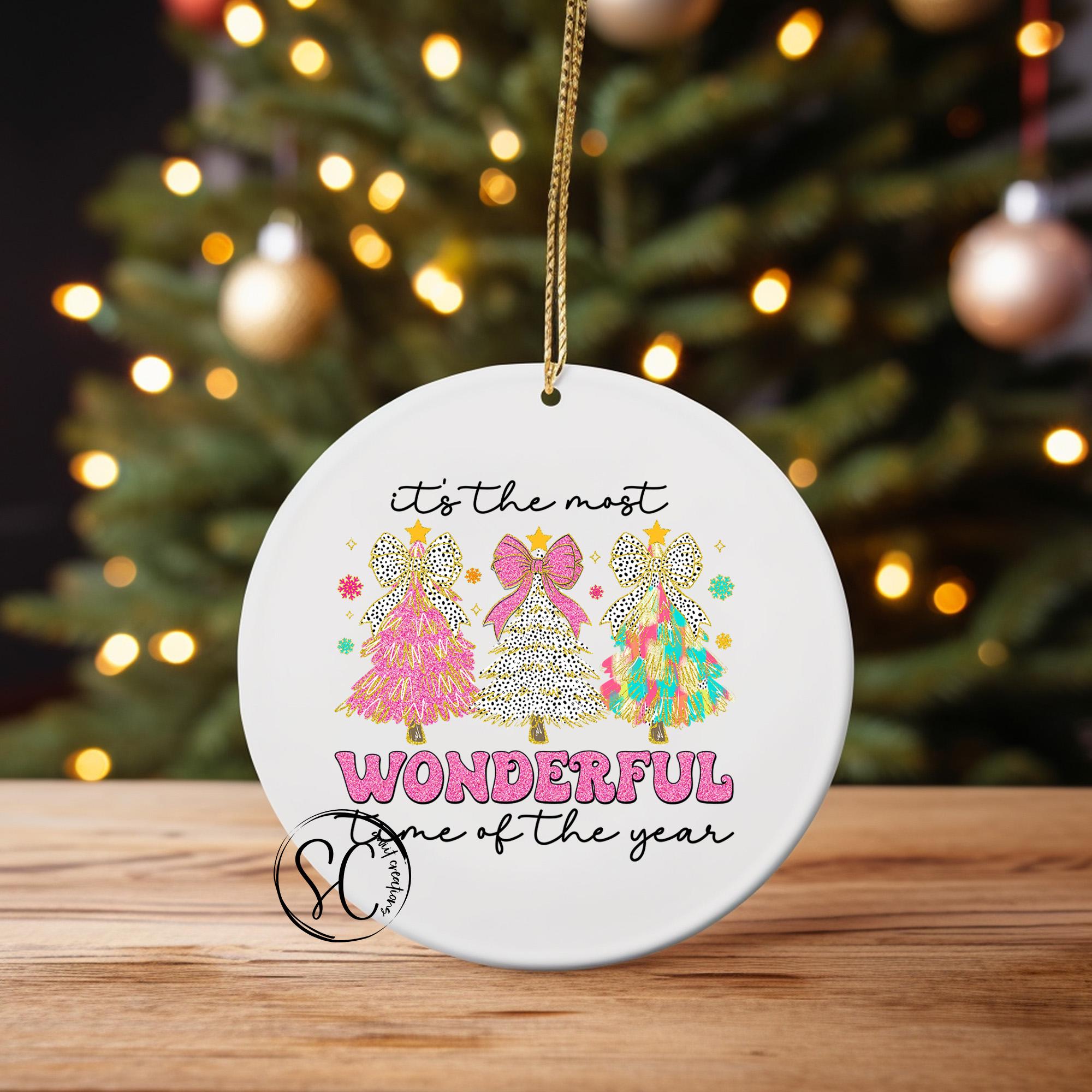 It's The Most Wonderful Time of the Year Christmas UV DTF Ornament Transfer O-1206UV