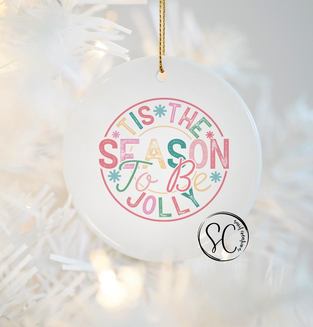 Tis the Season Christmas UV DTF Ornament Transfer O-1217UV