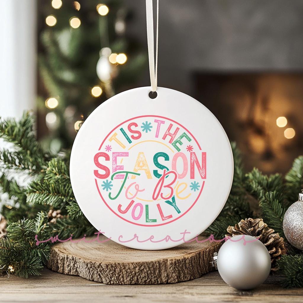 Tis the Season Christmas UV DTF Ornament Transfer O-1217UV