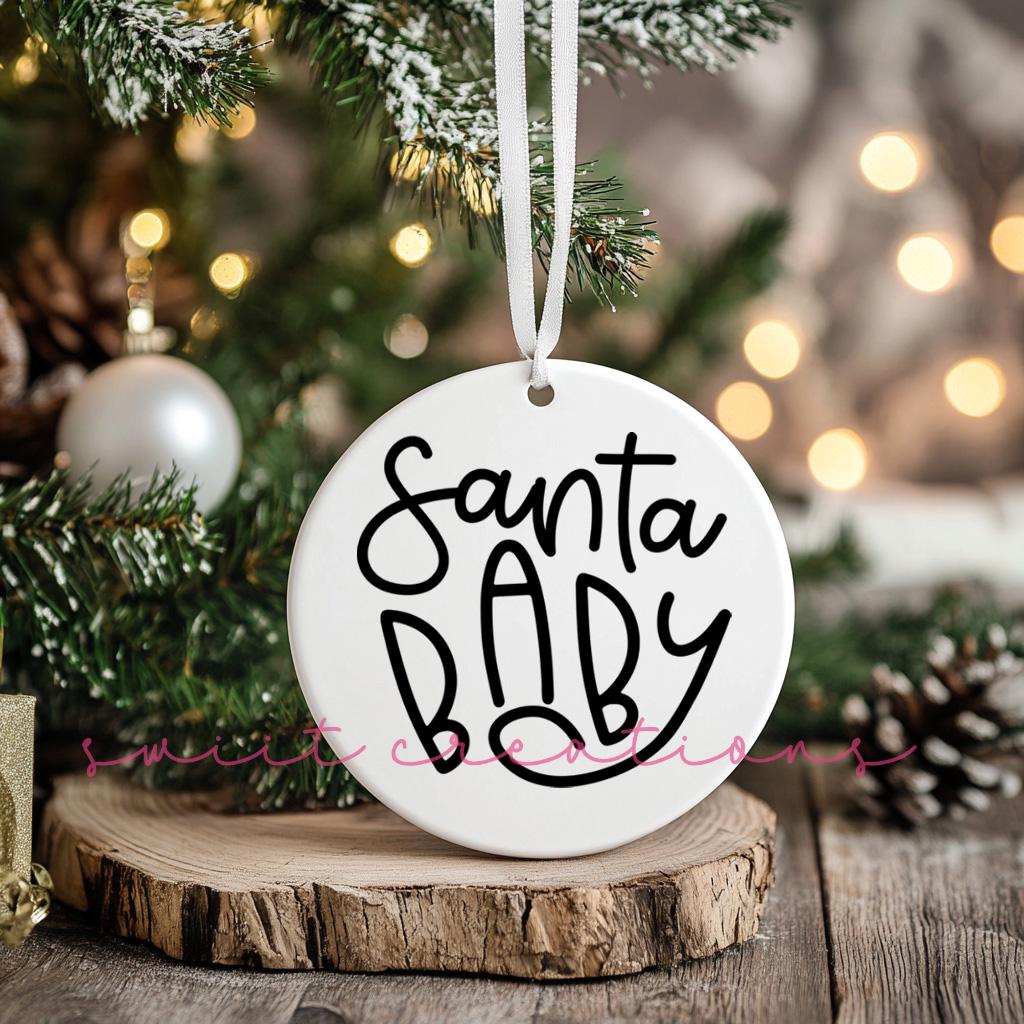 Santa Baby Christmas UV Dtf Transfer for Ornament | OO-017UV