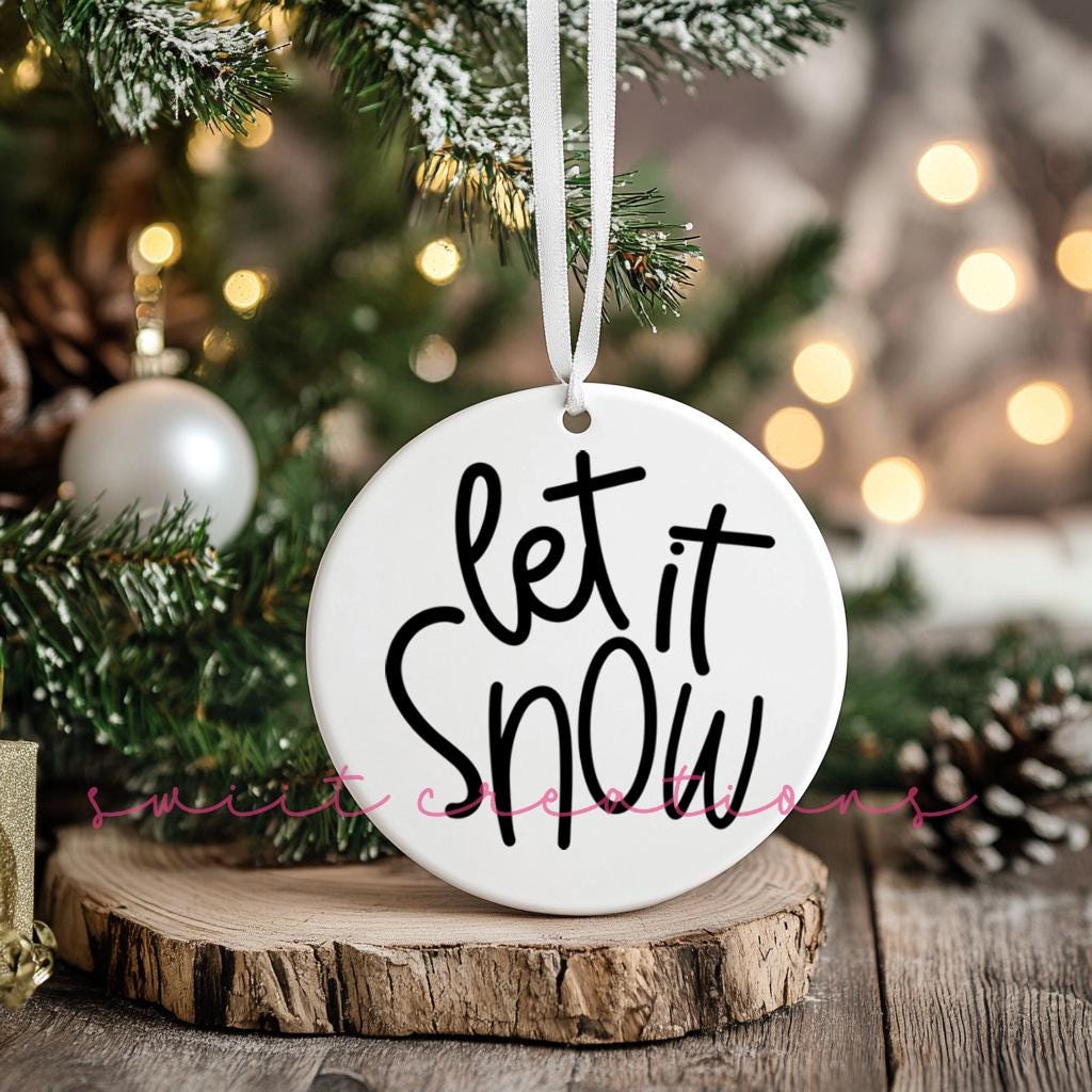 Let It Snow Christmas UV DTF Ornament Transfer OO-014UV