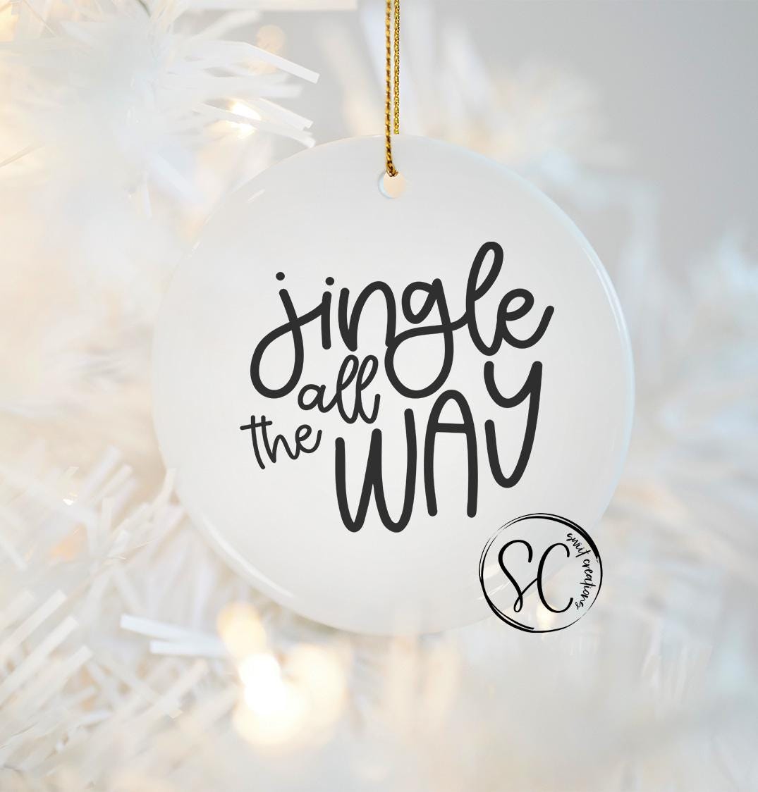 Jingle All The Way Christmas UV DTF Ornament Transfer OO-013UV