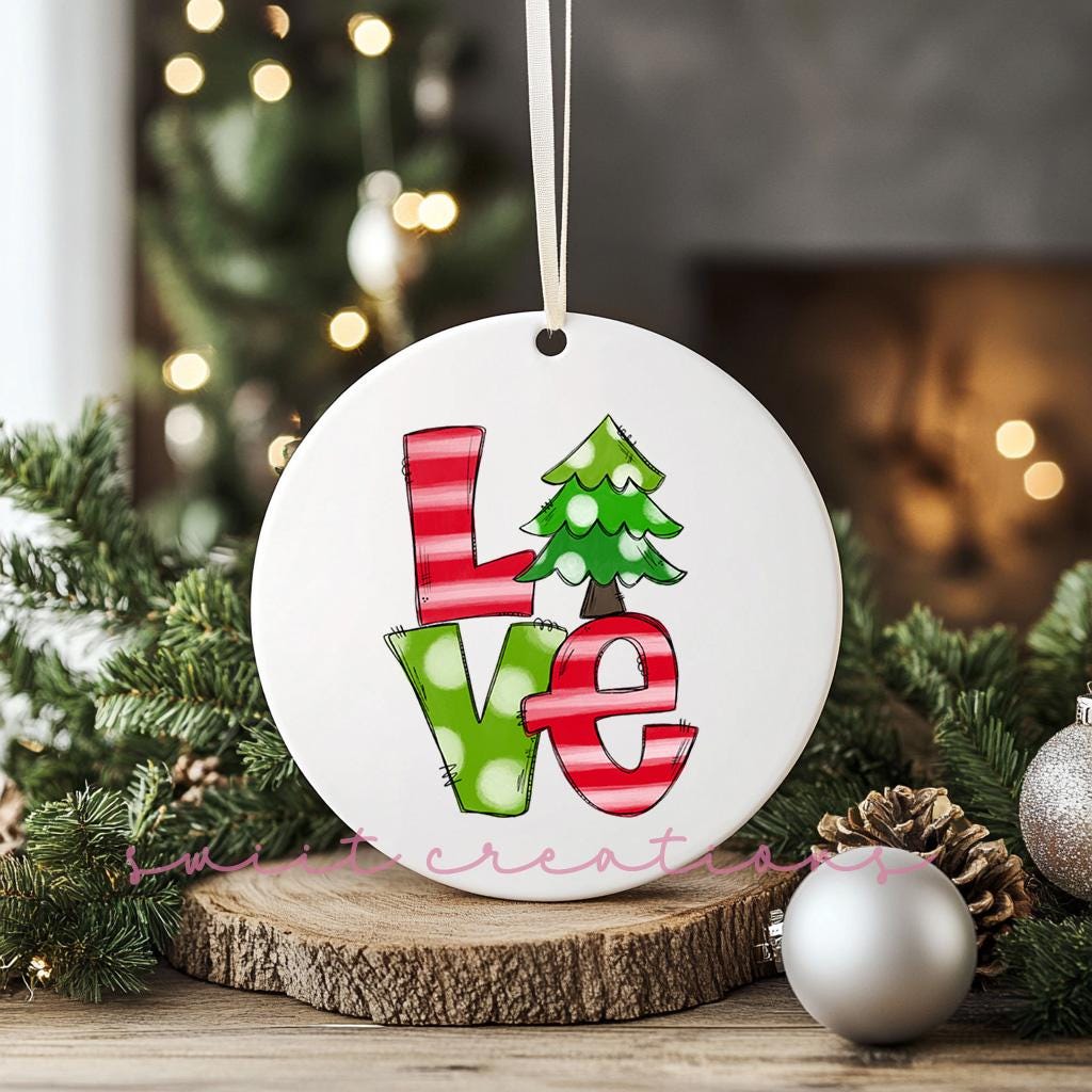 Love Christmas UV DTF Transfer for Ornament O-016UV